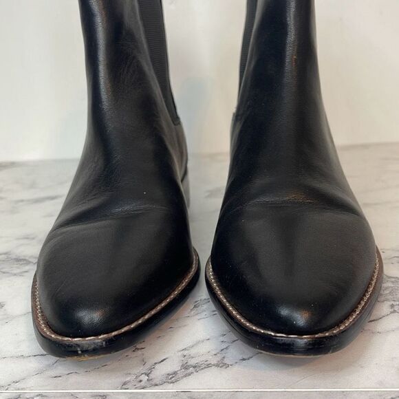 J. Crew Black Leather Chelsea Boot 7 - Picture 2 of 8